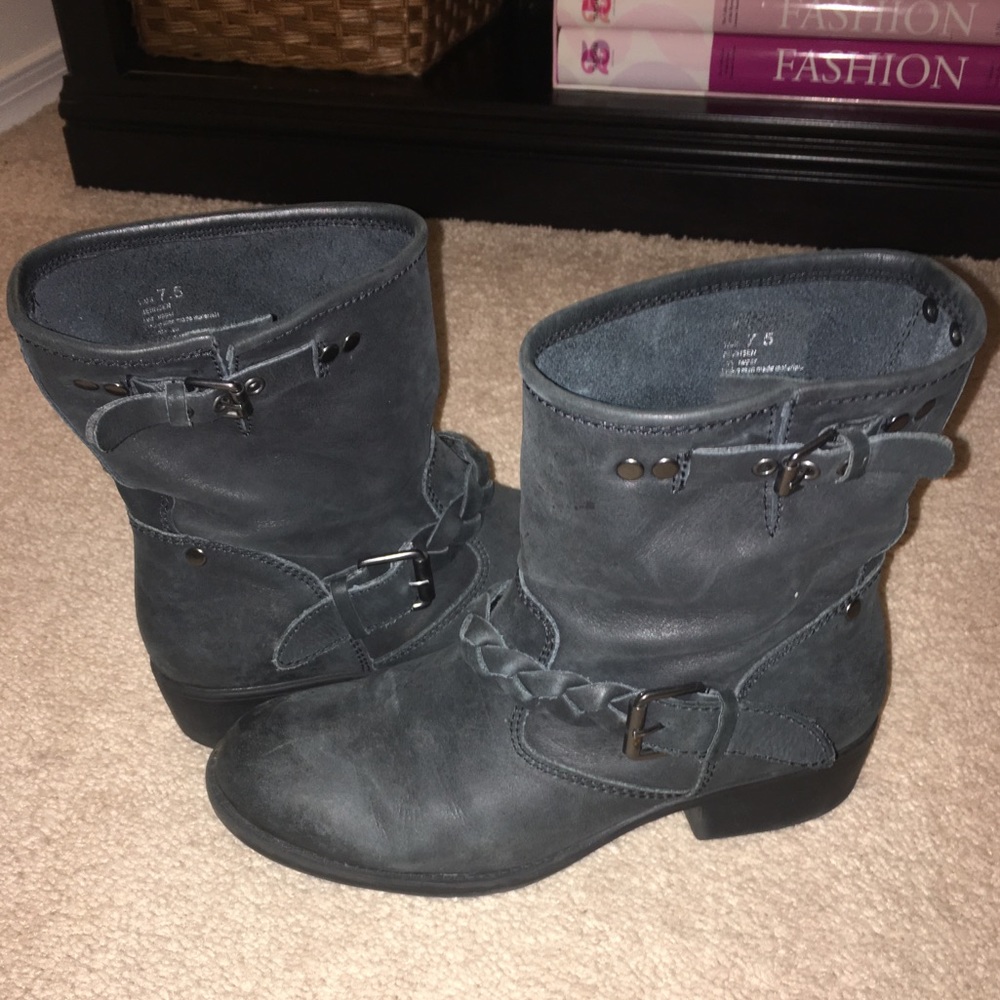 Black Motorcycle Style Ankle Boots
